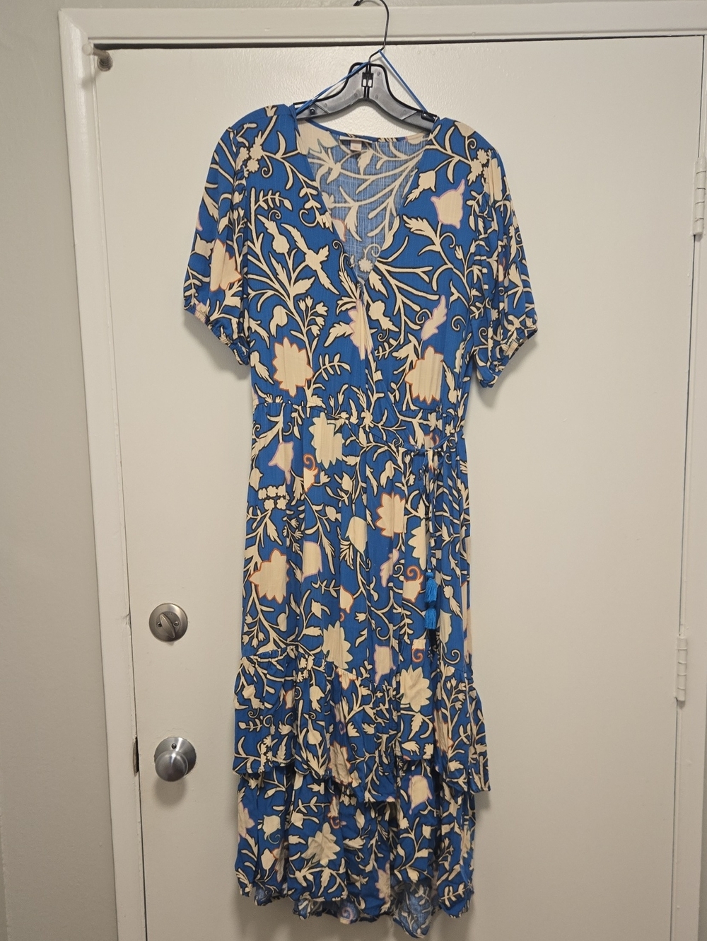 Knox Rose Size Large Blue Floral Wrap Dress Target